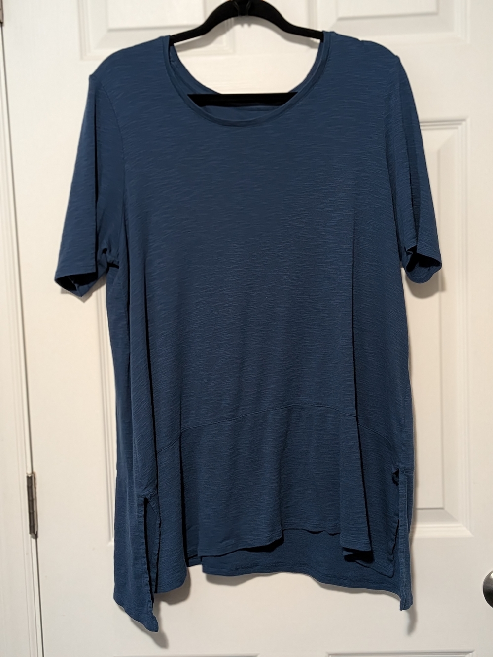 J. Jill Pima Dipped-Hem Tunic - Slate Blue XL